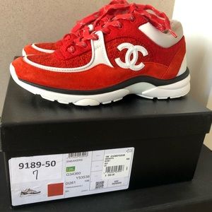Authentic Chanel 19K sneakers red